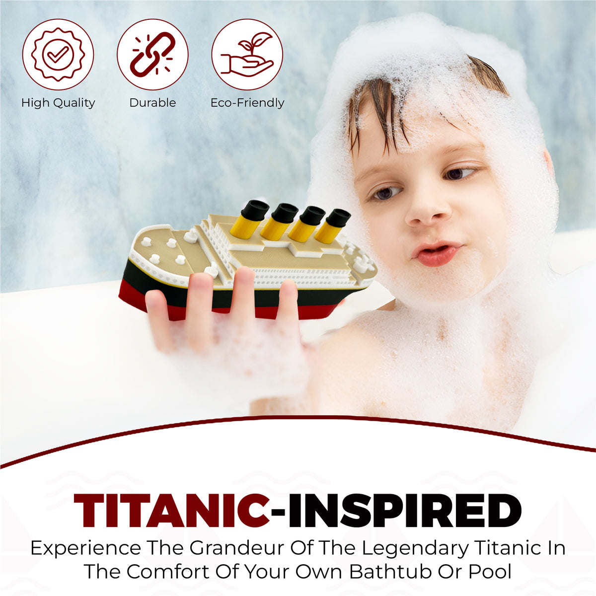 The Original Floating Titanic Bath Toy from Tubtastic with free large Iceberg. Bath toy, Pool toy, RMS Titanic.