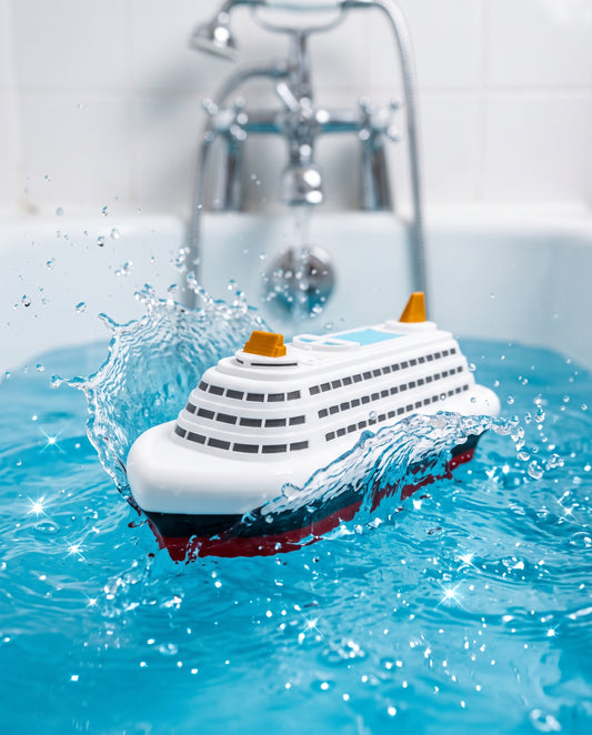 The Cruise Ship 2 Floating 6 inch Bath Boat from TUBTASTIC, pretend play, cake topper, decorative, cruise gift
